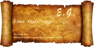 Eder Györgyi névjegykártya